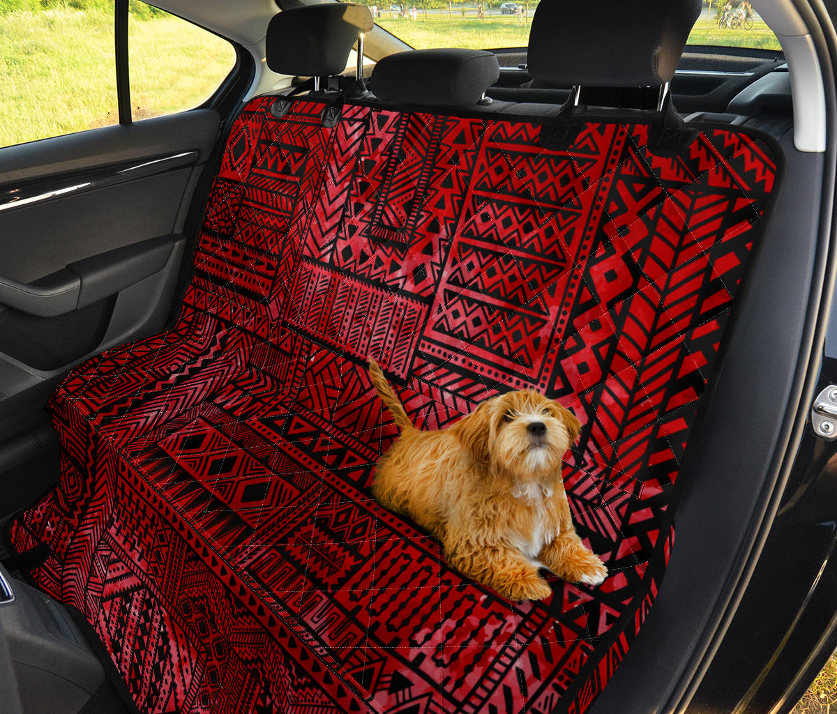 Red Tribal Abstracat Car Back Seat Pet Cover