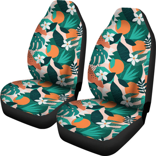 Floral Oranges Car Seat Covers