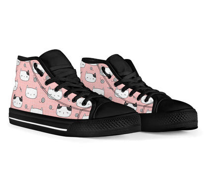 Kawaii Cat Shoes - Black Sole High Top Shoes – product image 2