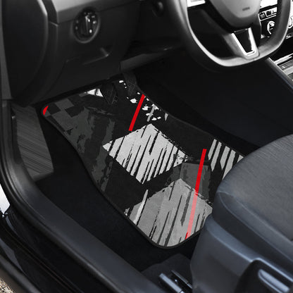 Black Red Abstract Car Floor Mats