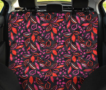 Red Floral Lips Car Back Seat Pet Cover