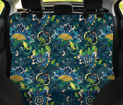Elegant Floral Decor Car Back Seat Pet Cover