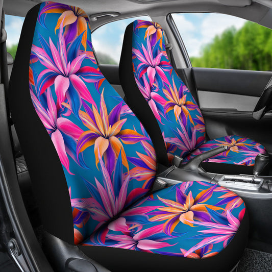 Blue Pink Floral Car Seat Covers