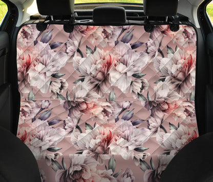 Pink Floral Car Back Seat Pet Cover