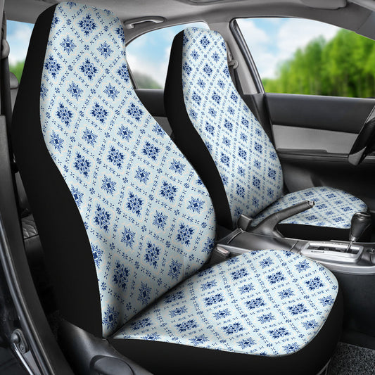 Blue Wallpaper Print Car Seat Covers