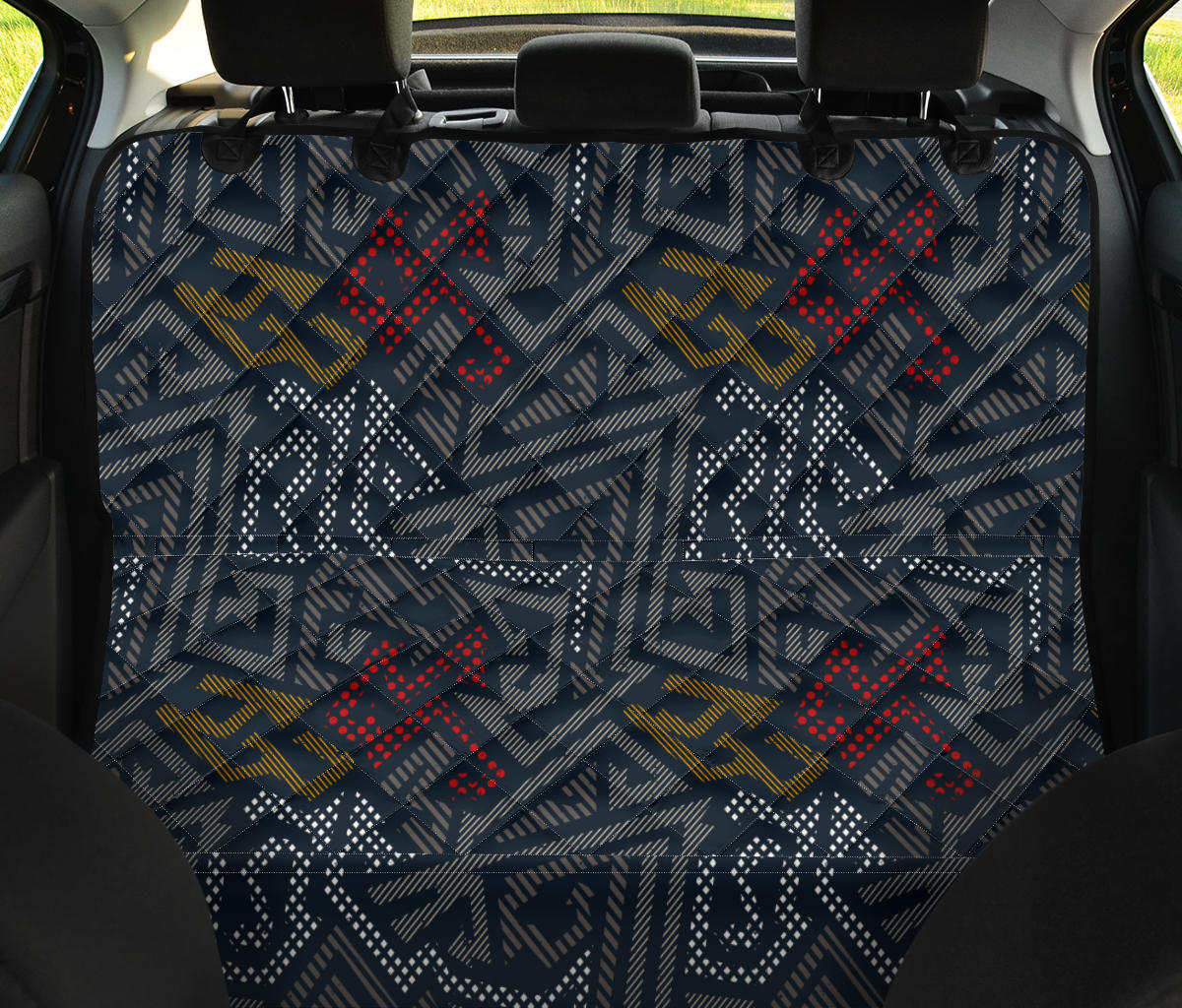 Dark Grey Abstract Car Back Seat Pet Cover