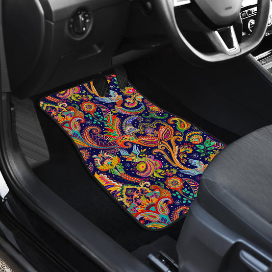 Colorful Floral Decor Car Floor Mats