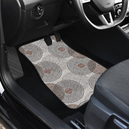 Grey Abstract Circles Car Floor Mats