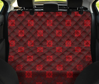 Red Oriental Car Back Seat Pet Cover