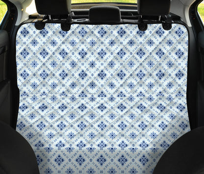 Blue Wallpaper Print Car Back Seat Pet Cover