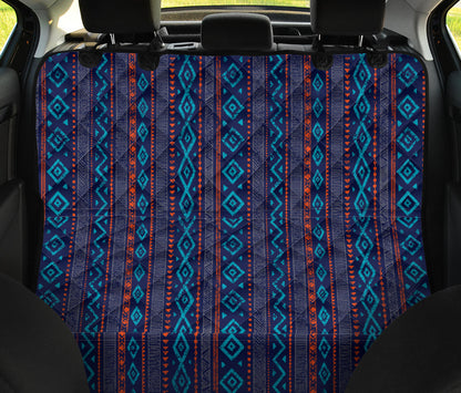 Blue Ethnic Stripes Car Back Seat Pet Cover