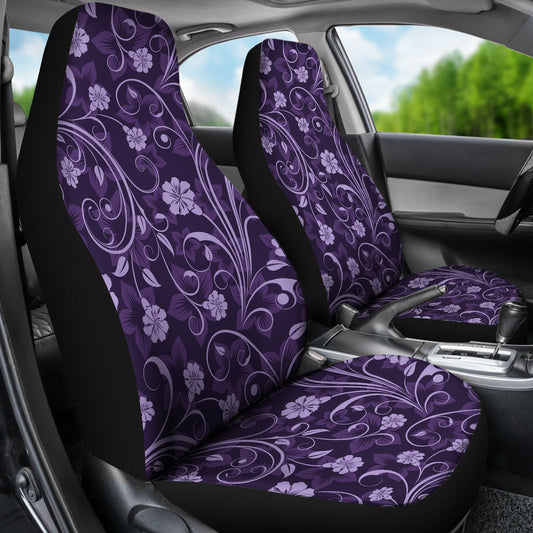 Purple Floral Car Seat Covers