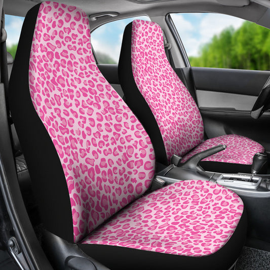 Pink Leopard Print Car Seat Covers