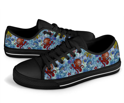 Cute Octopus Shoes Black Sole