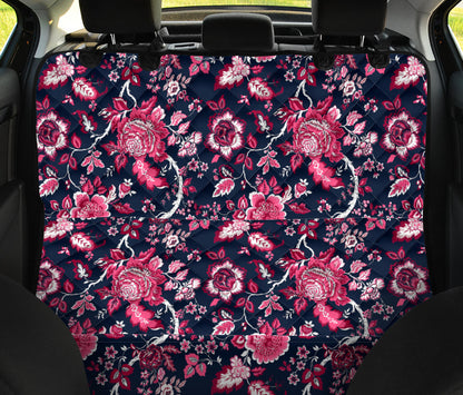 Pink Red Flowers Car Back Seat Pet Cover
