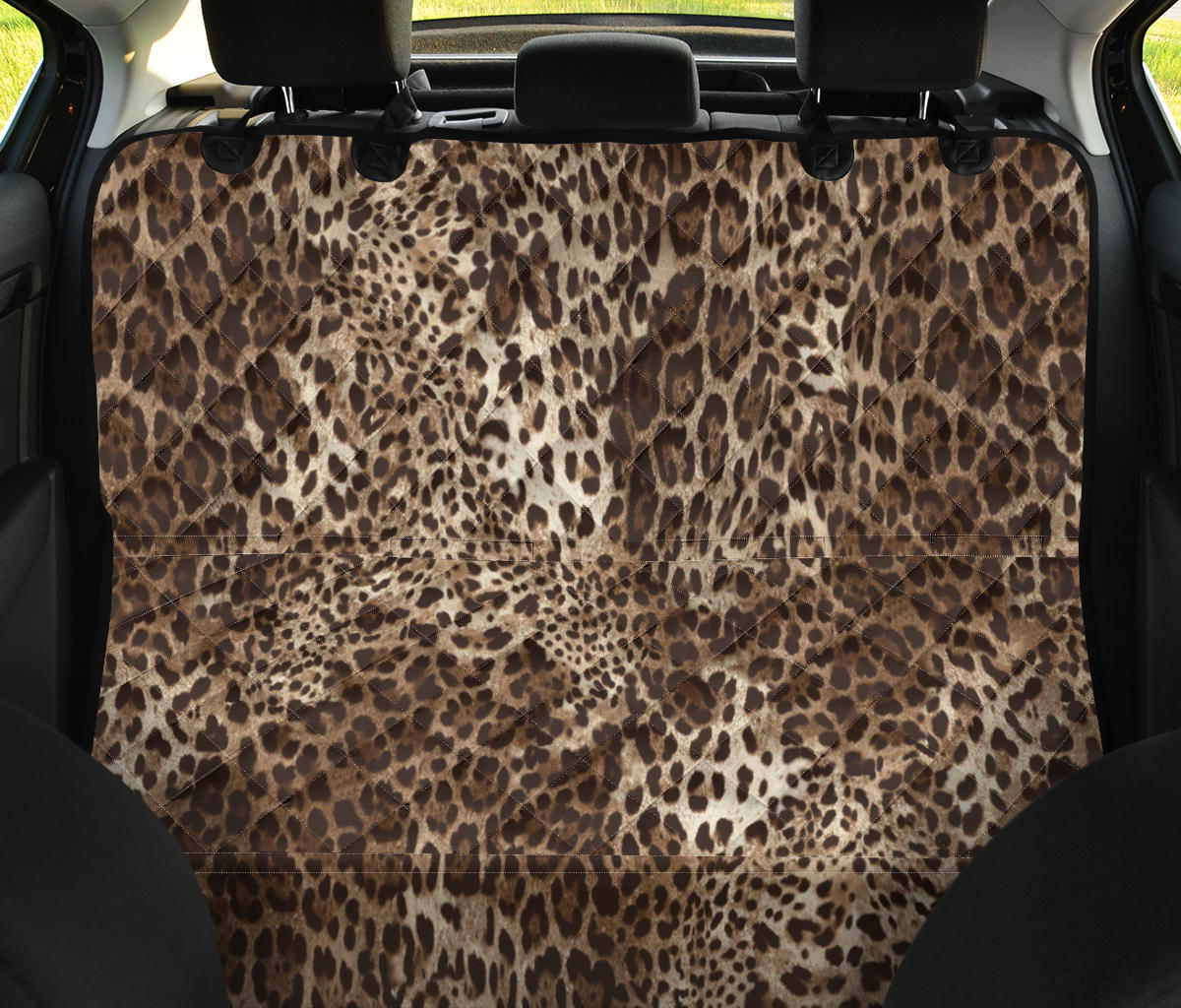 Leopard Print Car Back Seat Pet Cover
