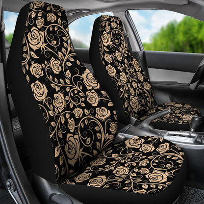 Tan Roses Decor Car Seat Covers