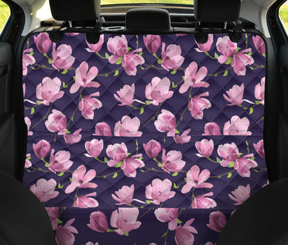 Purple Pink Flowers Car Back Seat Pet Cover