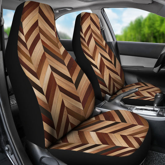 Brown Zig Zag Car Seat Covers
