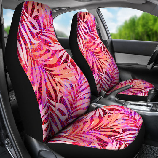 Pink Peach Leaves Car Seat Covers