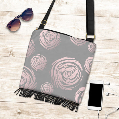 Grey Abstract Spirals Crossbody Bag
