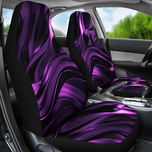 Purple & Black Abstract Swirls Car Seat Covers