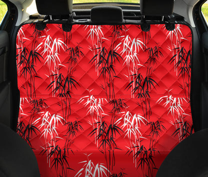 Red Oriental Plants Car Back Seat Pet Cover