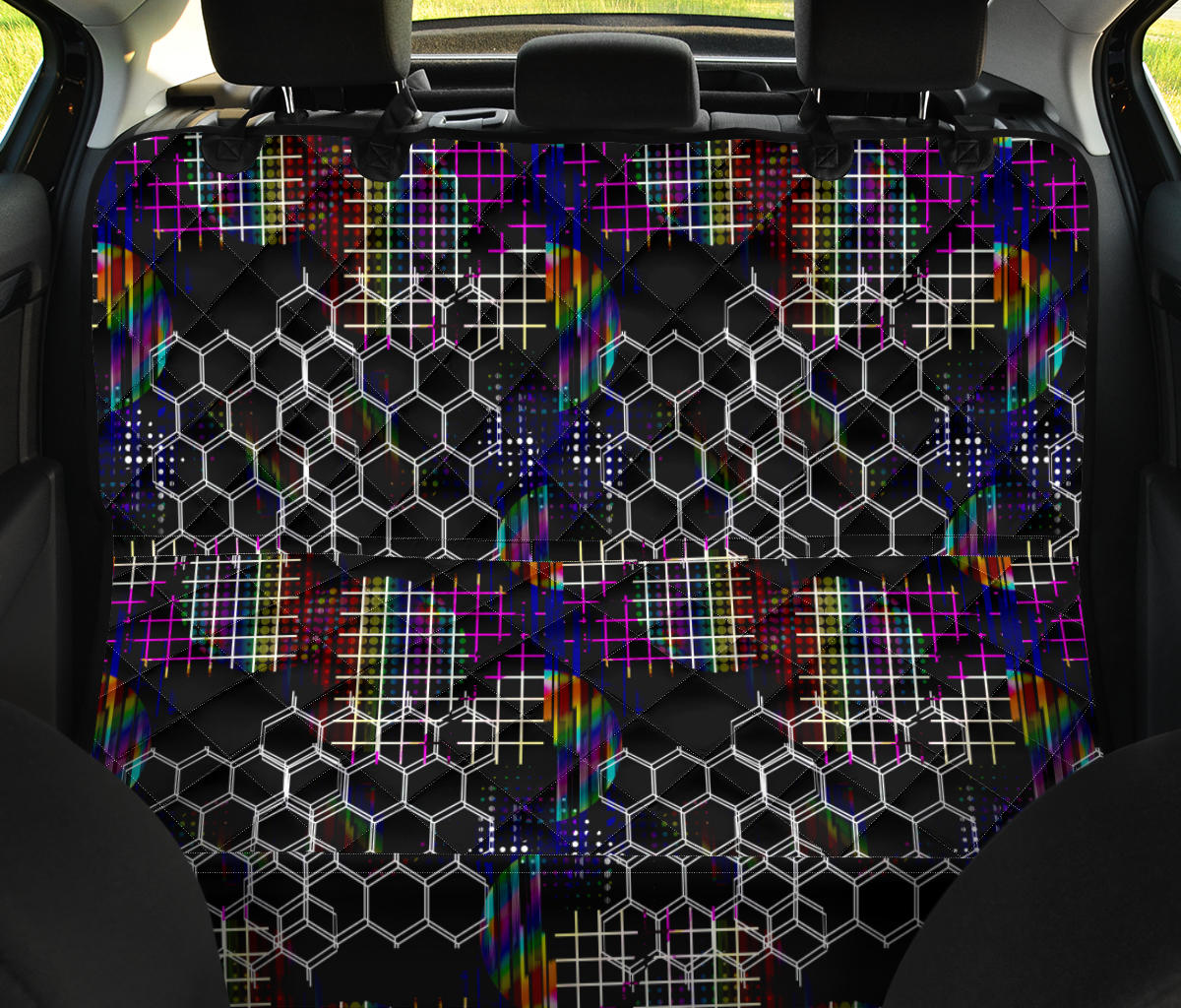 Honeycomb Abstract Car Back Seat Pet Cover