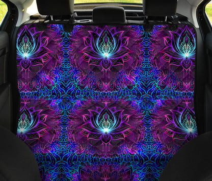 Blue Pink Lotus Car Back Seat Pet Cover