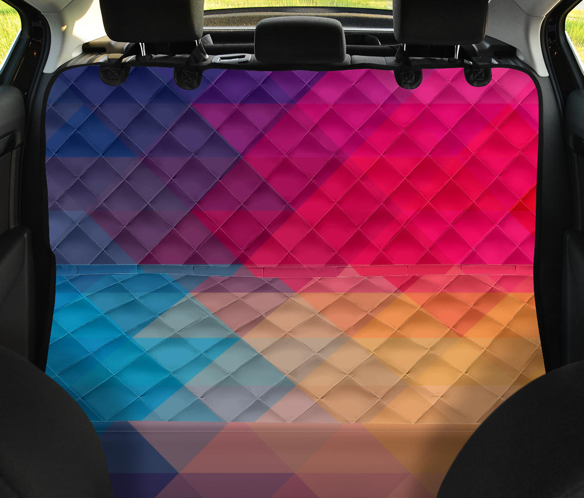 Colorful Abstract Triangles Car Back Seat Pet Cover