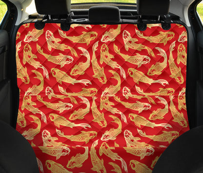 Red Oriental Fish Car Back Seat Pet Cover