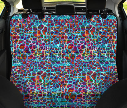 Colorful Leopard Print Car Back Seat Pet Cover