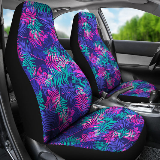 Blue Pink Plants Car Seat Covers