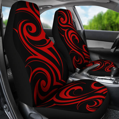 Red Tribal Swirls Car Seat Covers