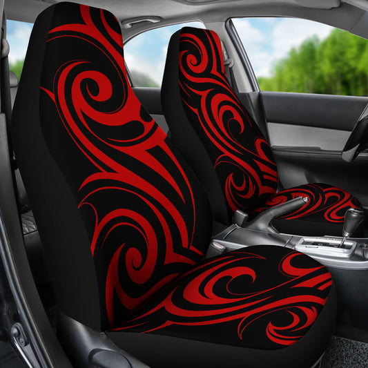 Red Tribal Swirls Car Seat Covers