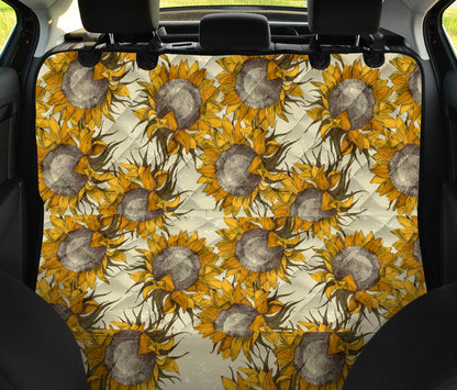 Vintage Sunflowers Car Back Seat Pet Cover