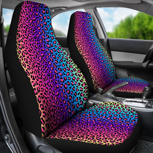 Colorful Leopart Print Car Seat Covers
