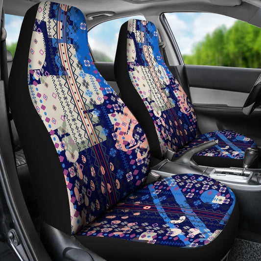 Blue Grey Abstract Car Seat Covers