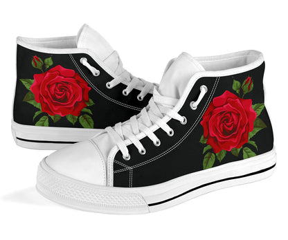 Red Rose Shoes White Sole Black High Top Shoes – product image 3