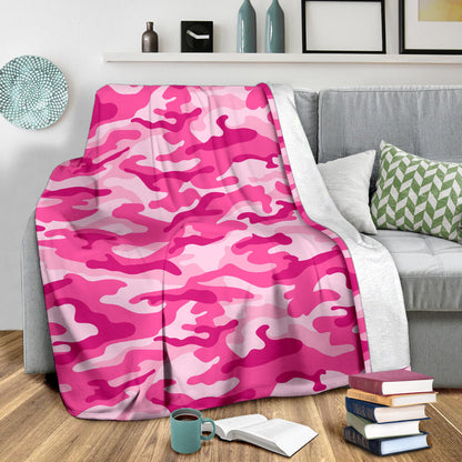 Pink Camouflage Blanket
