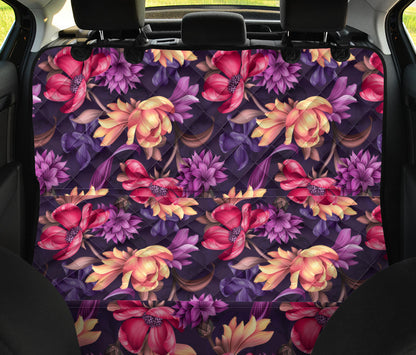 Colorful Flowers Car Back Seat Pet Cover