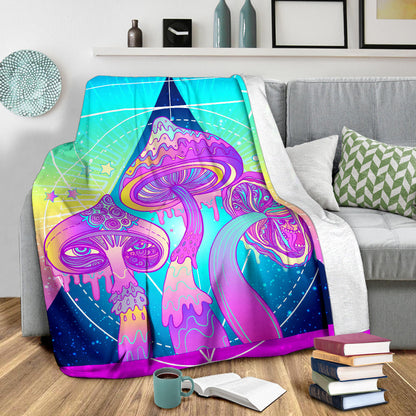 Colorful Magic Mushrooms Blanket