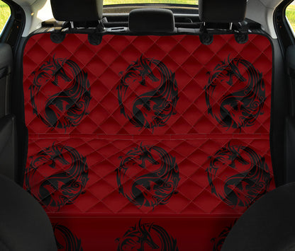 Red Dragon Yin Yang Car Backseat Pet Cover