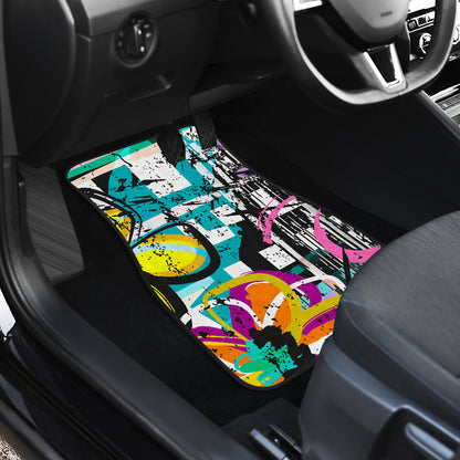 Colorful Floral Abstract Car Floor Mats