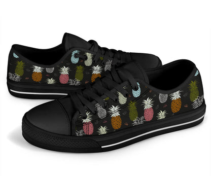 Colorful Pineapple Shoes - Black Sole