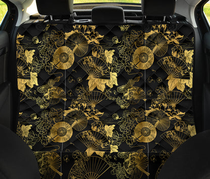 Black & Gold Oriental Car Back Seat Pet Cover