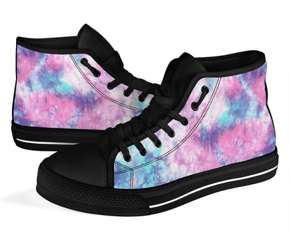 Pink Cotton Candy Tie Dye High Top Shoes