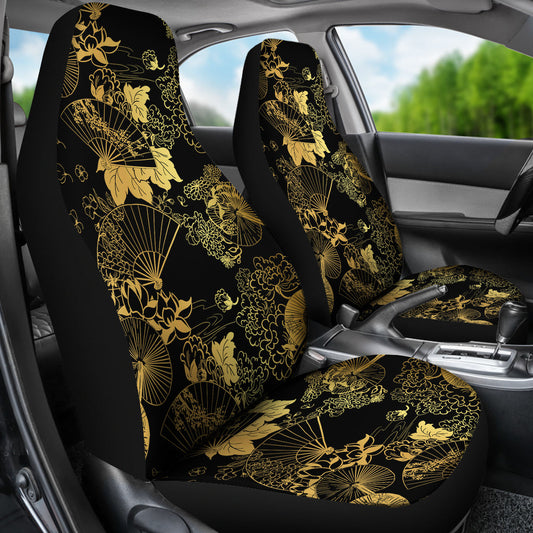 Black & Gold Oriental Car Seat Covers