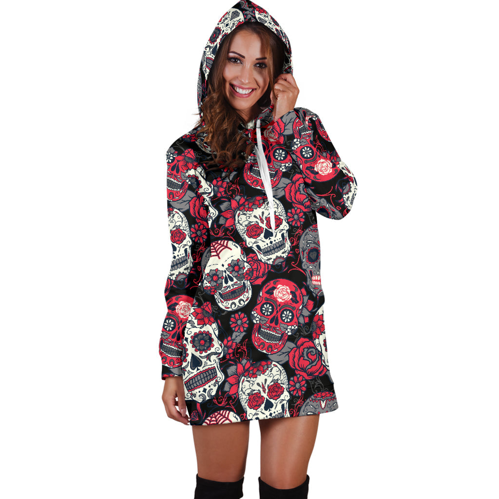 Pink Sugar Skull - Hoodie Dress
