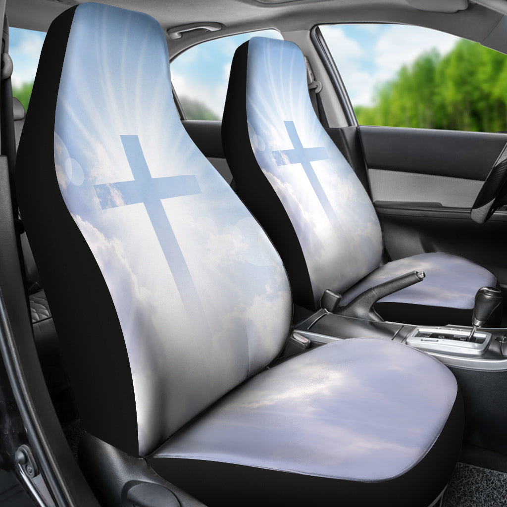 Cross and Clouds Printed Car Seat Covers